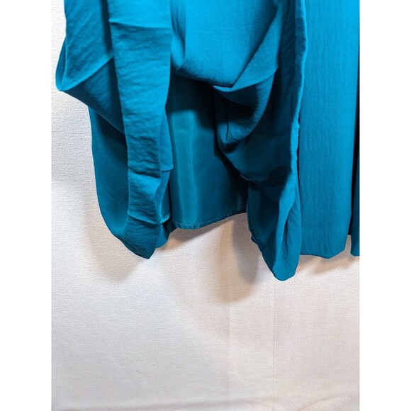 J Crew Dress Womens 4 Teal Chiffon Classic A Line Sleeveless Midi - Picture 4 of 11